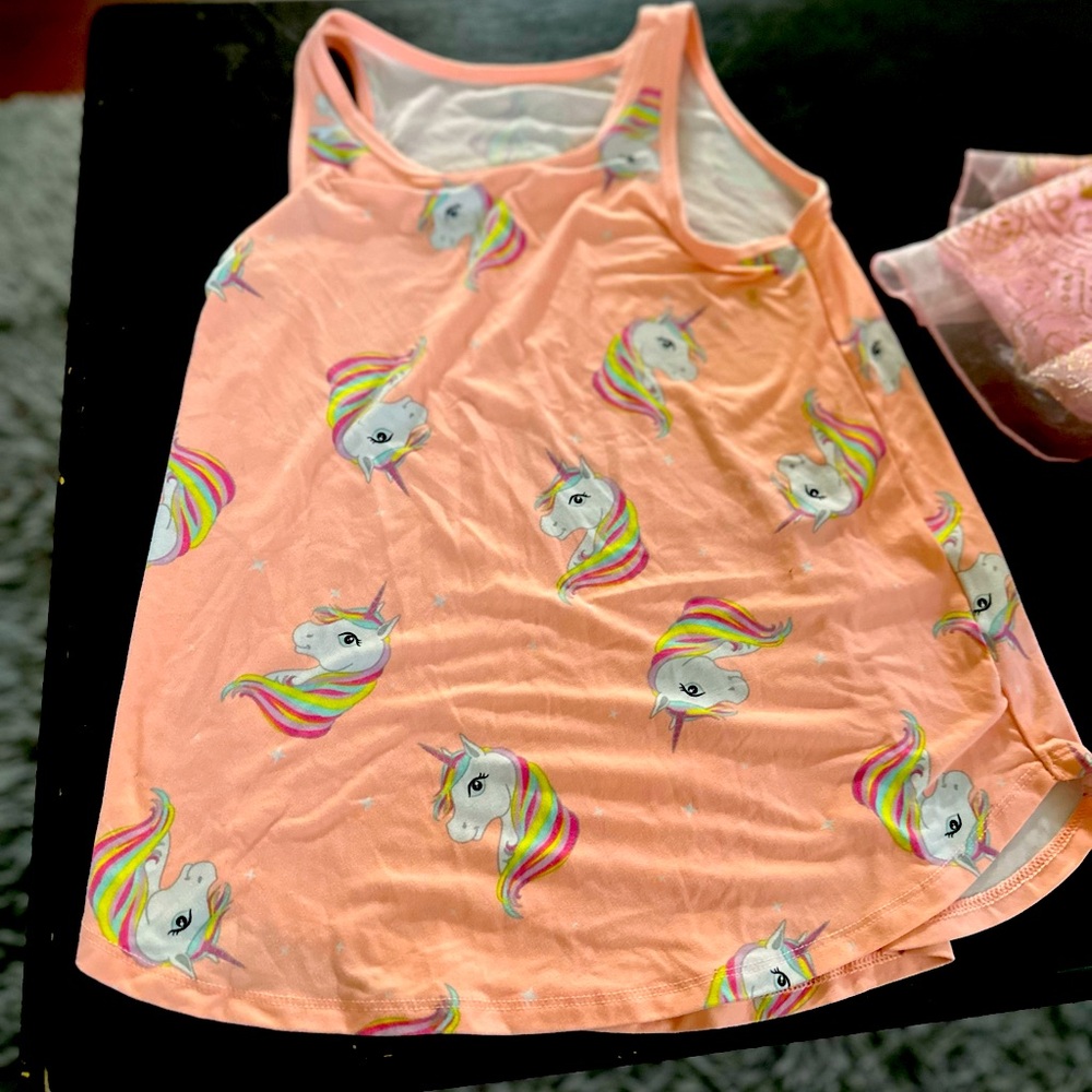 Wonder Nation Peach Unicorn Tank Top